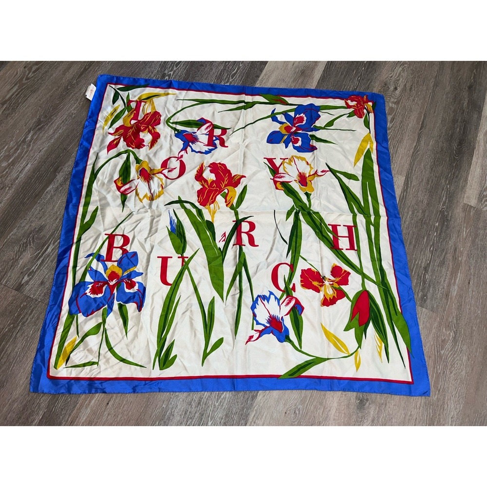 Tory Burch Iris 100% Silk Square Scarf
